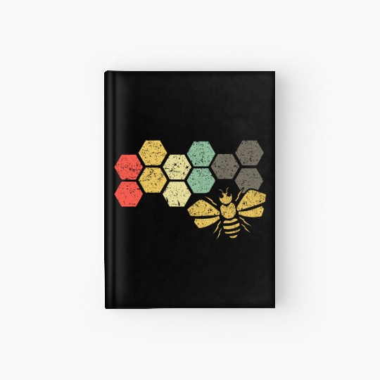Retro Bee Honeycomb Vintage Beekeeper Gift Hardcover Journal