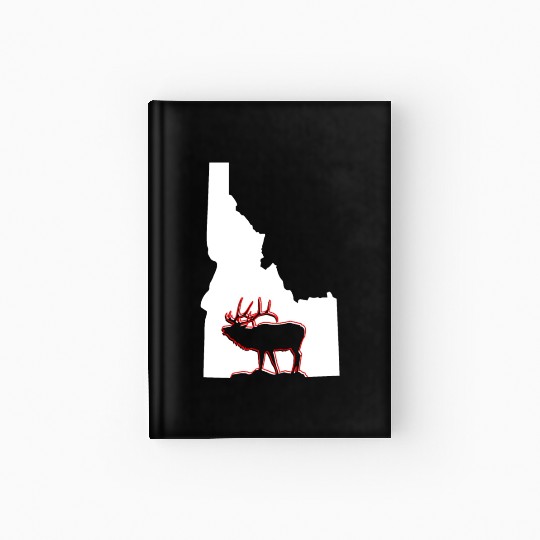 Idaho state with outline of Elk inside combi Hardcover Journal