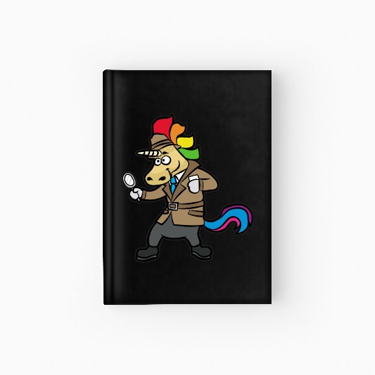 UNICORN DETECTIVE Private Investigator trench coat Hardcover Journal