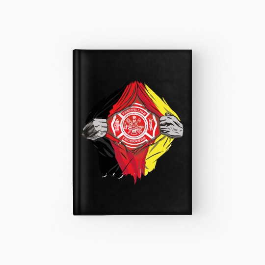 German Volunteer Fire Brigade Firefighter Hardcover Journal