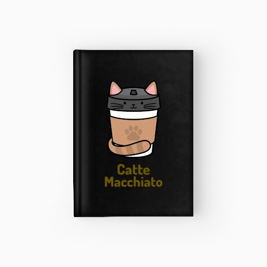 Sweet Coffee Cat Cup Hardcover Journal design