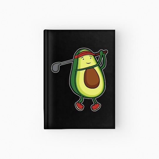 Funny avocado golf swing golf player gift Hardcover Journal