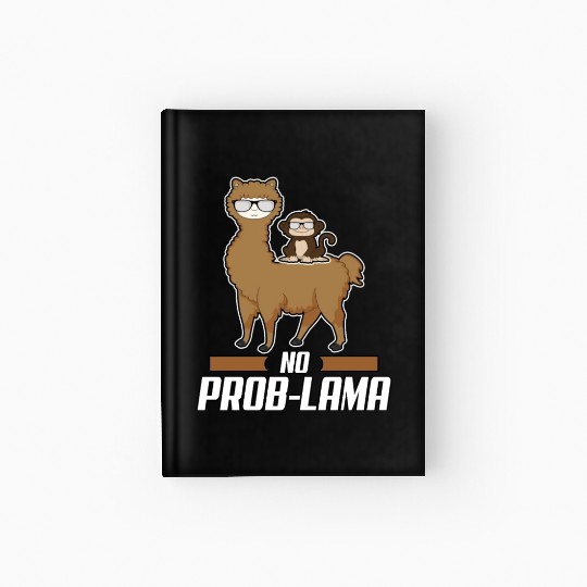 No Prob Lama Llama Alpaka Monkey Gift Sunglasses Hardcover Journal