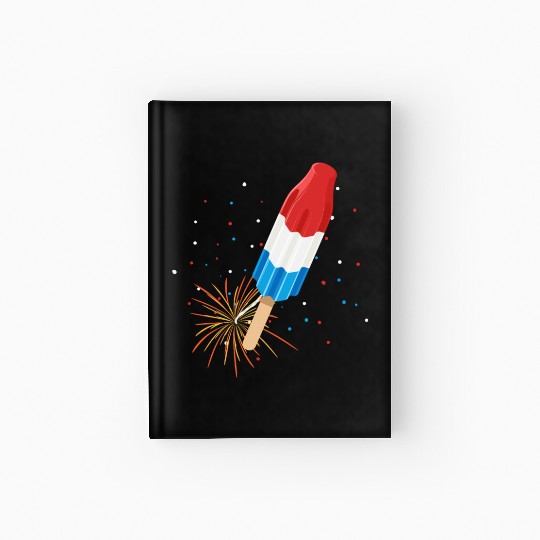 Fireworks Popsicle American Flag 4th of July Hardcover Journal