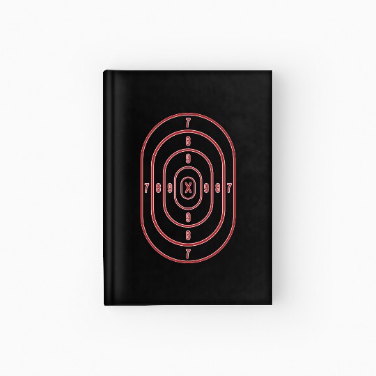 Shooting Range Target Practice Sheet Red Bullseye Hardcover Journal