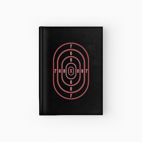 Shooting Range Target Practice Sheet Red Bullseye Hardcover Journal