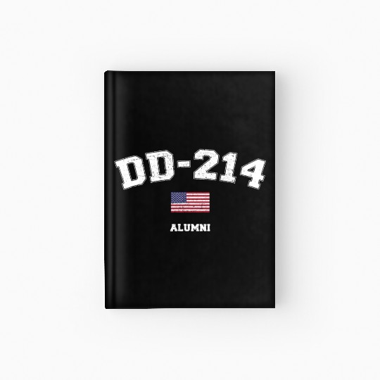 Dd 214 Us Armed Forces Alumni Usa Flag Vintage Hardcover Journal
