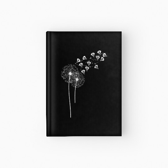Paragliding pilots fly out of dandelion Hardcover Journal