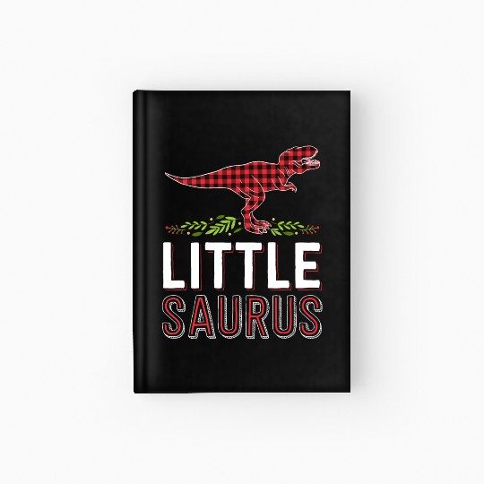 Little Saurus T Rex Kid Red Plaid Matching Family Hardcover Journal