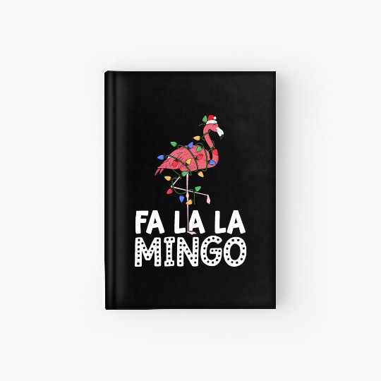 Fa La La Mingo Flamingo Christmas Tree Lights Hardcover Journal