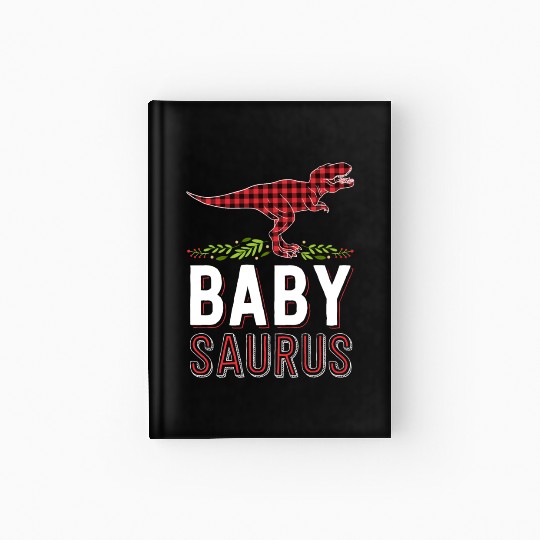 Baby Saurus T Rex Kid Red Plaid Matching Family Hardcover Journal