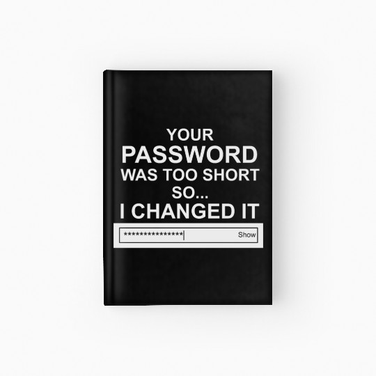 Computer Hacker Cybersecurity Your Password Was Hardcover Journal