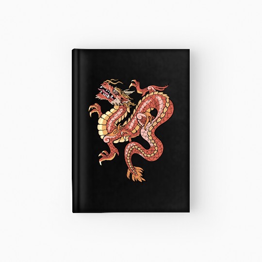 big red chinese dragon Hardcover Journal