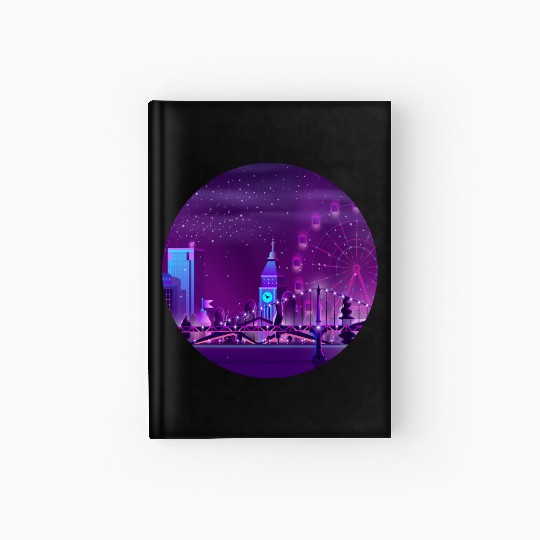 Synthwave Neon City: London Hardcover Journal