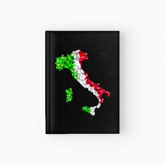 Italy map low poly diamond style Hardcover Journal