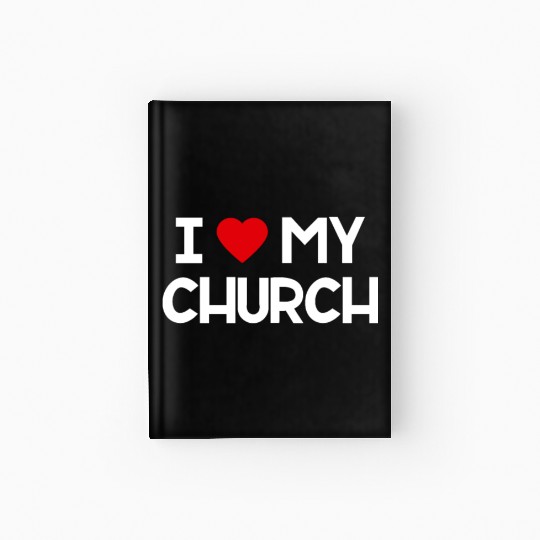 I Love My Church, Heart, Bible, Christian, Hardcover Journal