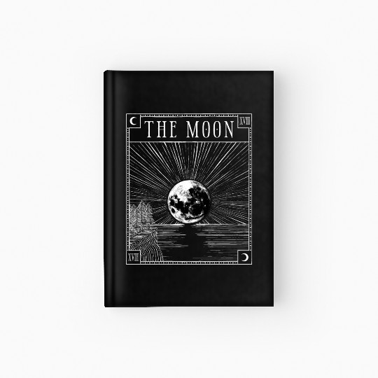 Moon Tarot Card XVIII Occult Witchcraft Gothic Hardcover Journal