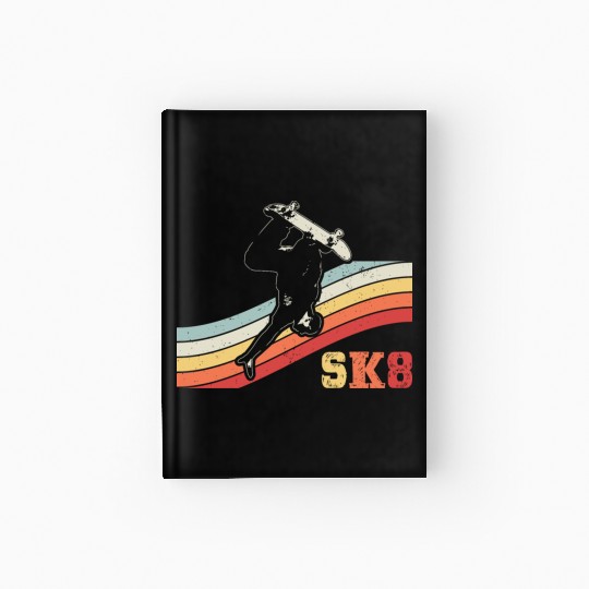 Retro Skateboarding, Skater, Skateboard Hardcover Journal