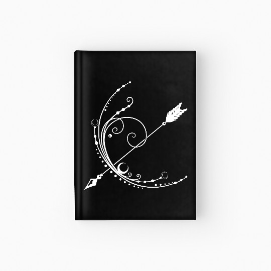 Bow and arrow moon crescent Hardcover Journal
