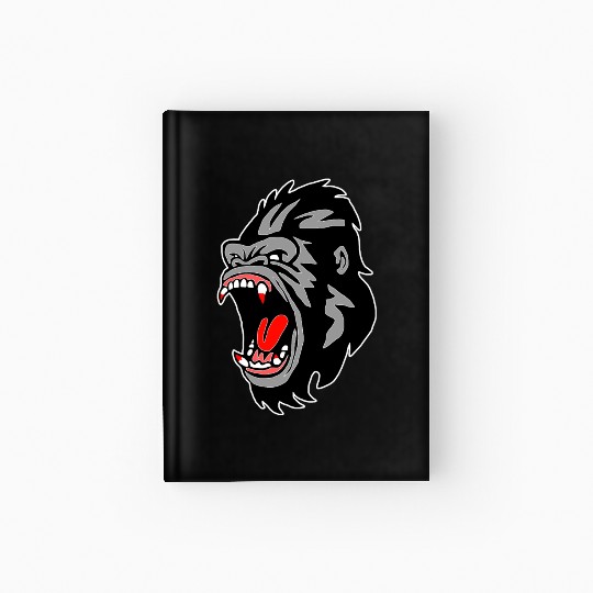 Gorilla Face Angry, Primate, Ape, Monkey Hardcover Journal