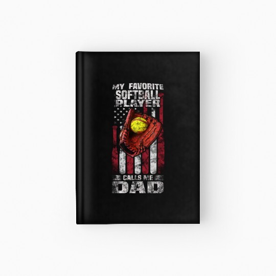 softball dad Hardcover Journal for men - softball dad gifts