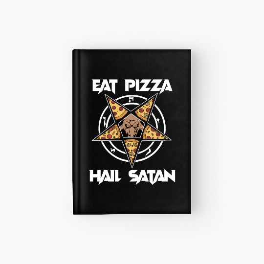 Baphomet Pentagram Lucifer Eat Pizza Hail Satan Hardcover Journal