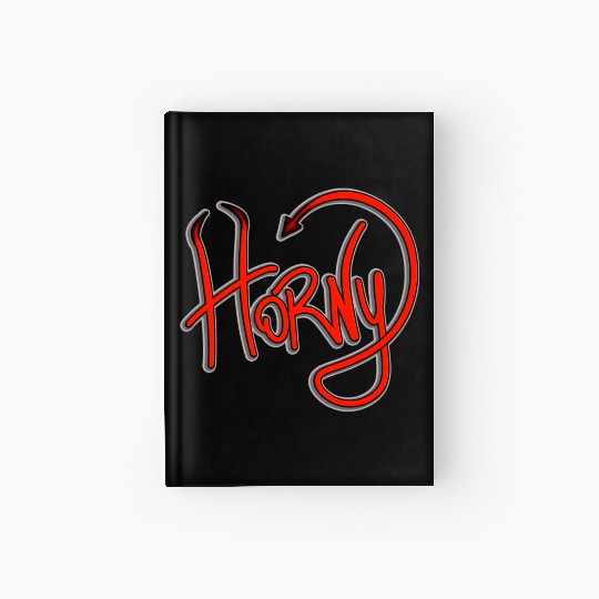 Horny Devil Funny Horns Pun Hardcover Journal