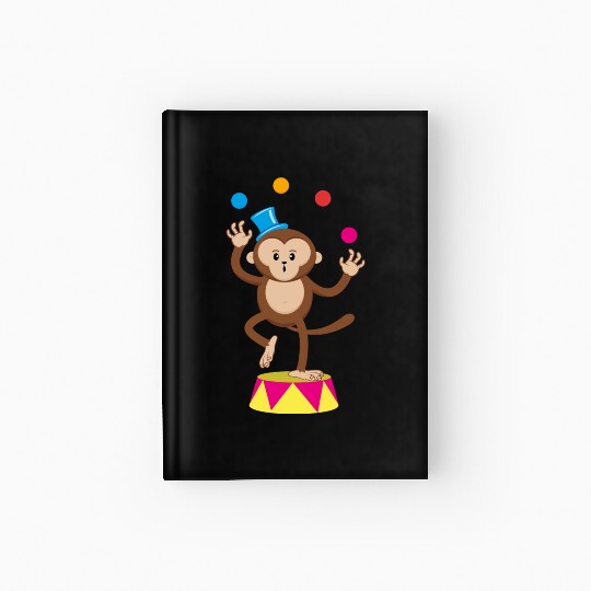 Cute Circus Monkey Ape Comic Cartoon Hardcover Journal