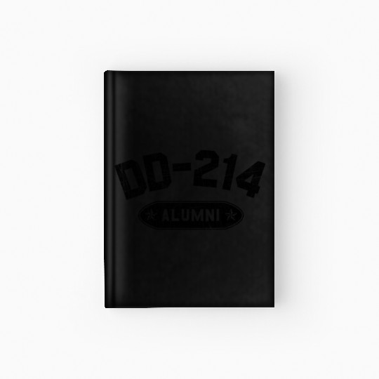 DD-214 Alumni In Black US Military Distressed Hardcover Journal