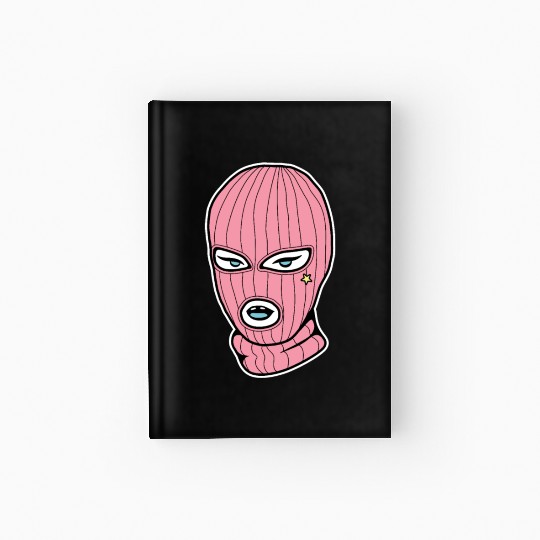 Pink ski mask balaclava Rosa Girlie woman Hardcover Journal