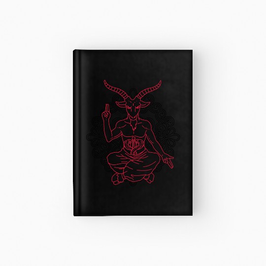 Horned Devil Black Goat Baphomet Tarot Card Satan Hardcover Journal