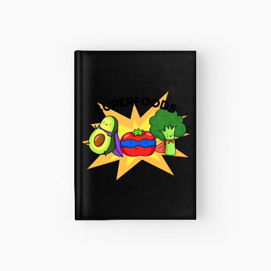 Superfoods Cute Vegetable Pun Hardcover Journal