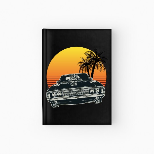 Muscle Car Sunset Hardcover Journal