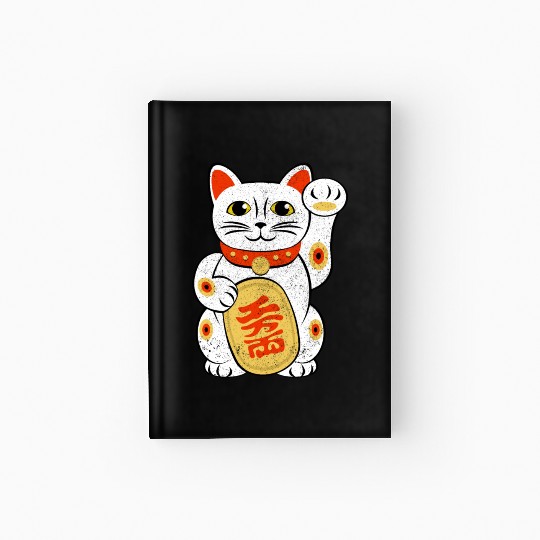 Japan Lucky Cat Japanese Maneki Neko Good Luck Cha Hardcover Journal