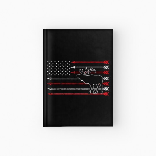 American Flag Elk Hunting Hardcover Journal - Crossbow Hunting