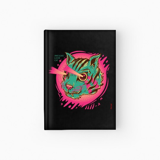 Laser Cat in Synthwave Look Hardcover Journal