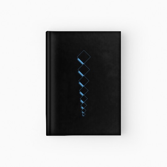 Squares design with drop shadow-light blue Hardcover Journal