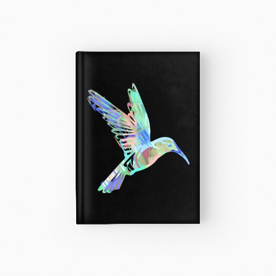 hummingbird, bird, aquarell, green, pastel, flying Hardcover Journal