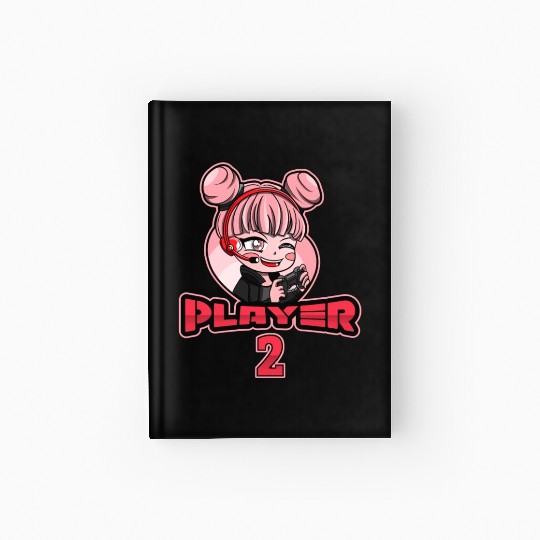 Matching Gamer Couple Player 1 Player 2 Hardcover Journal