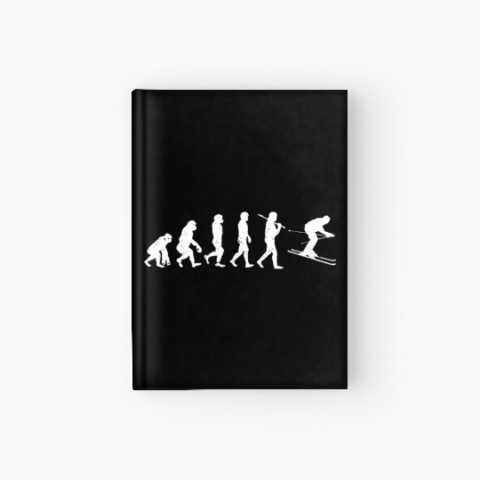 Skiing Evolution Winter Sport Downhill Ski Snowboa Hardcover Journal