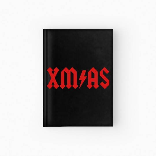 Xmas Rock Roll Heavy Metal funny Christmas X-mas Hardcover Journal
