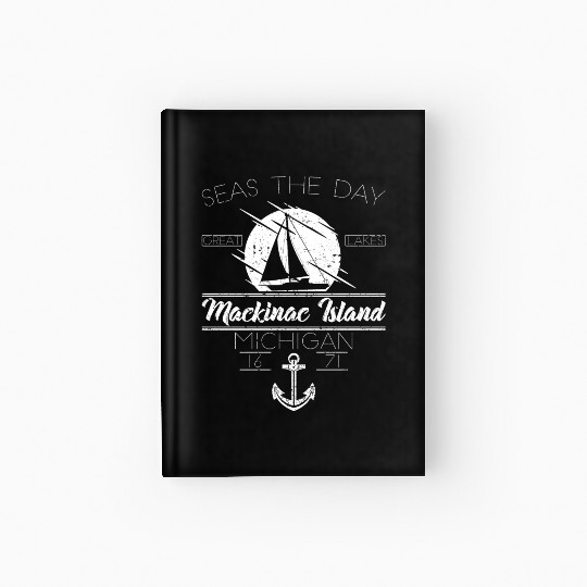 Mackinac Island MI Vintage Nautical SailBoat Hardcover Journal