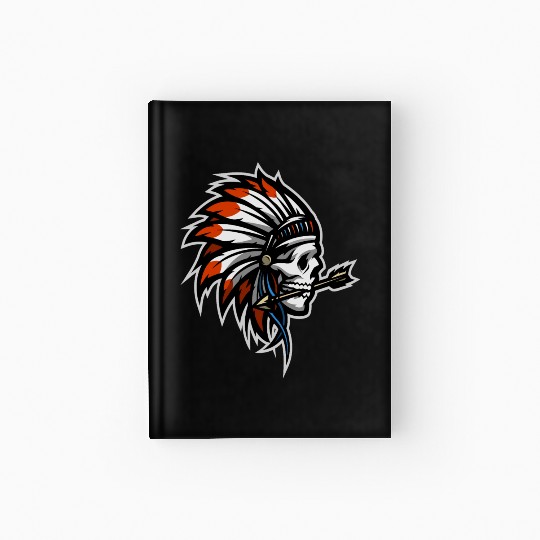 Native American Indian Headdress Skull Hardcover Journal