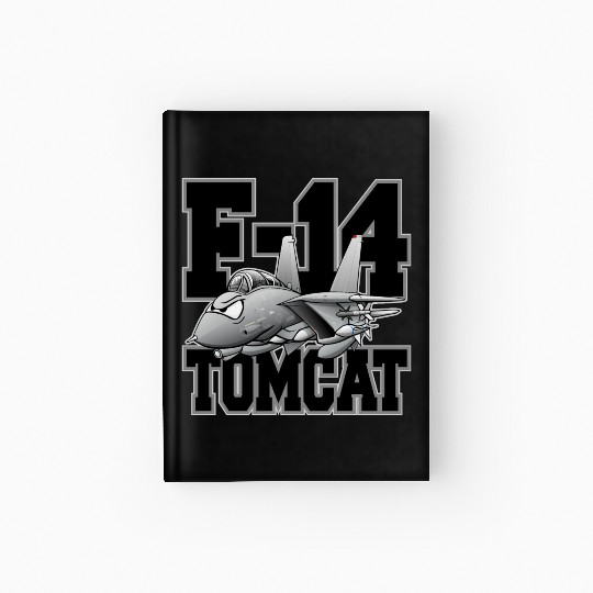 F-14 Tomcat Military Fighter Jet Aircraft Cartoon Hardcover Journal