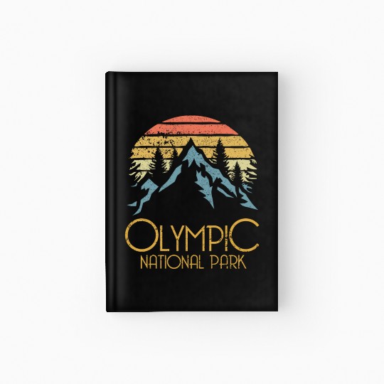 Retro Olympic National Park Washington Mountains S Hardcover Journal
