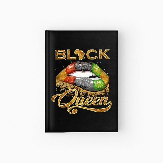 Black queen lips Hardcover Journal