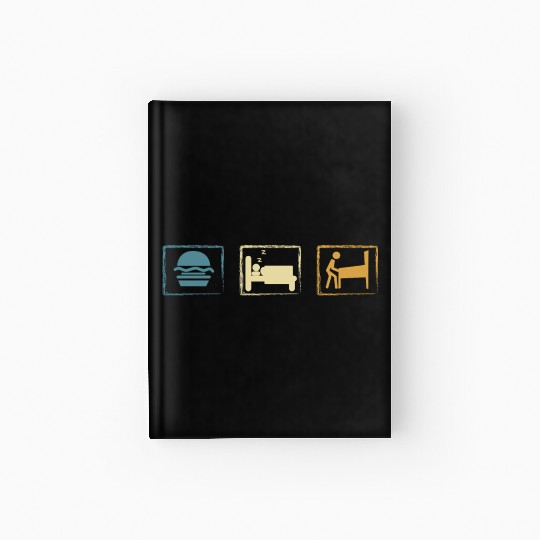 Retro Pinball Eat Sleep Pinball Hardcover Journal