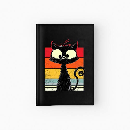Funny Vintage Cat Black Cat Cat Owner Gift Retr Hardcover Journal