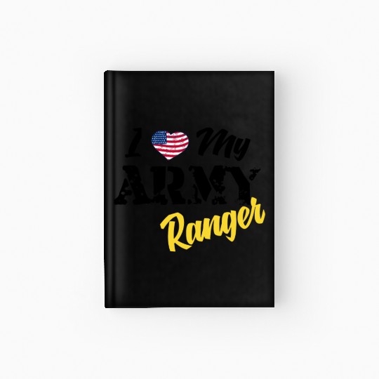 Proud US Army Ranger American Military Family Flag Hardcover Journal