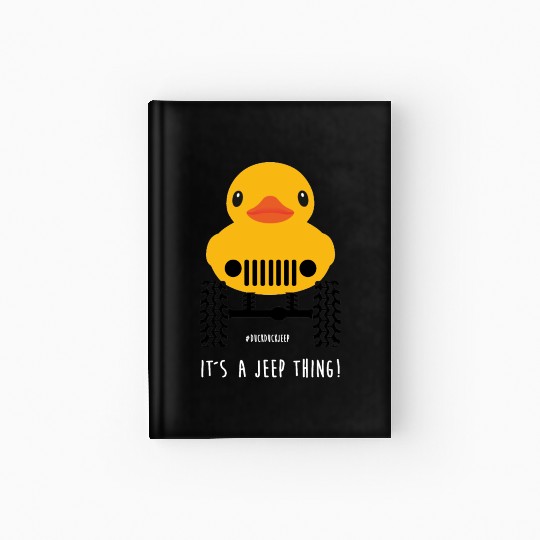 Cute Jeep Rubber duck on Offroad wheels duckduck Hardcover Journal